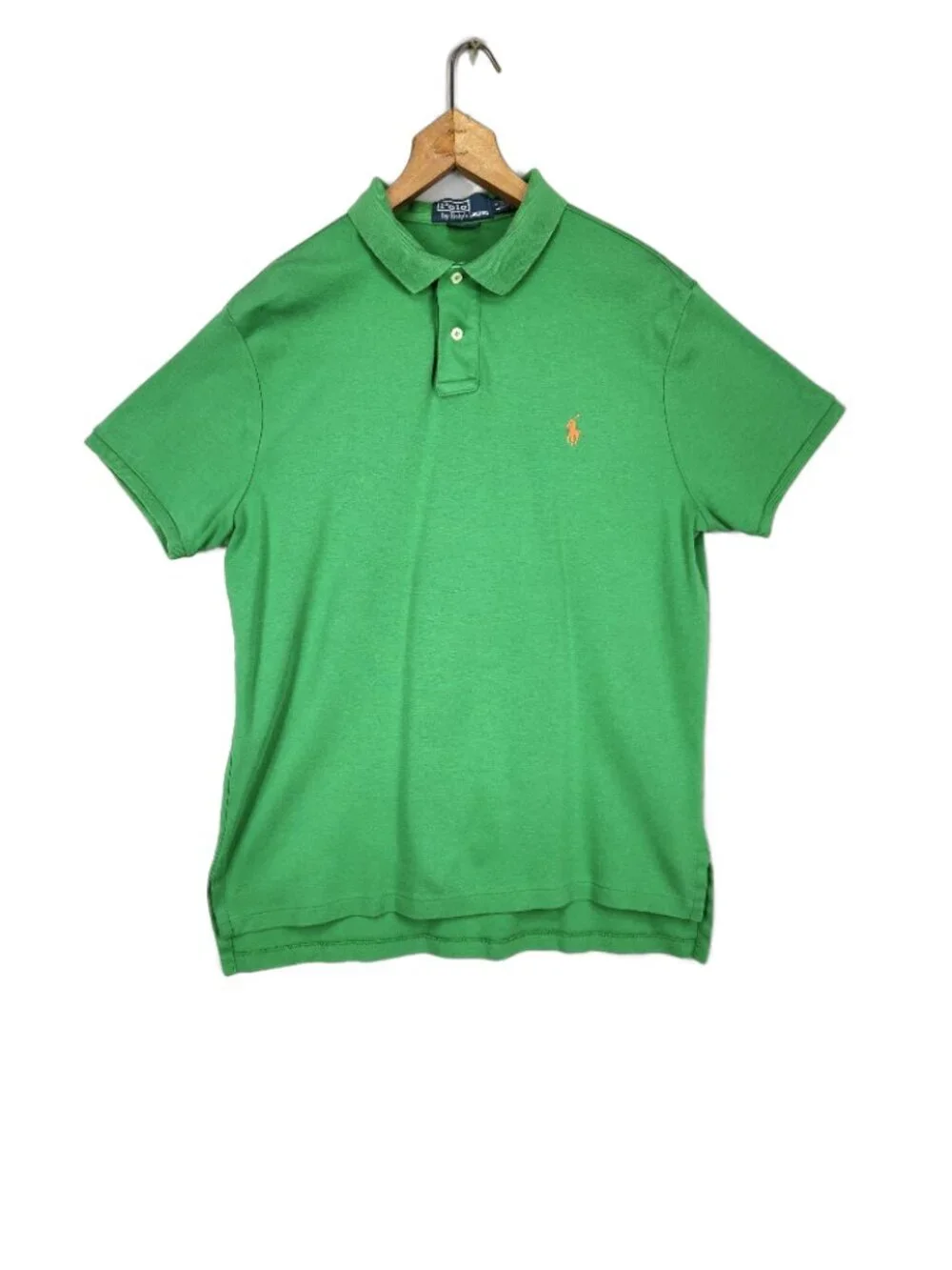 Polo Ralph Lauren Custom Fit Men's L Green Short Sleeve Pony Logo Shirt Retro